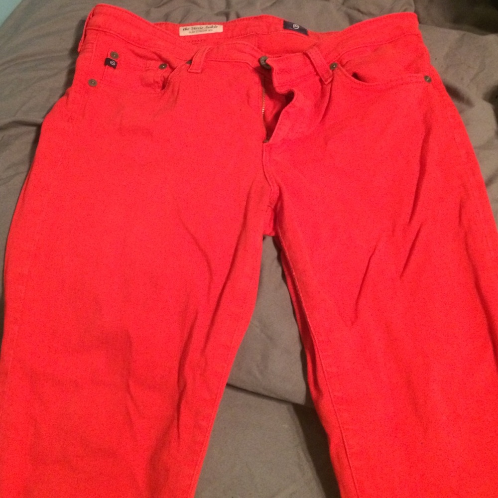 AG Adriano Goldschmied Women's Skinny Jeans in Red